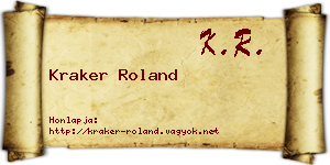 Kraker Roland névjegykártya